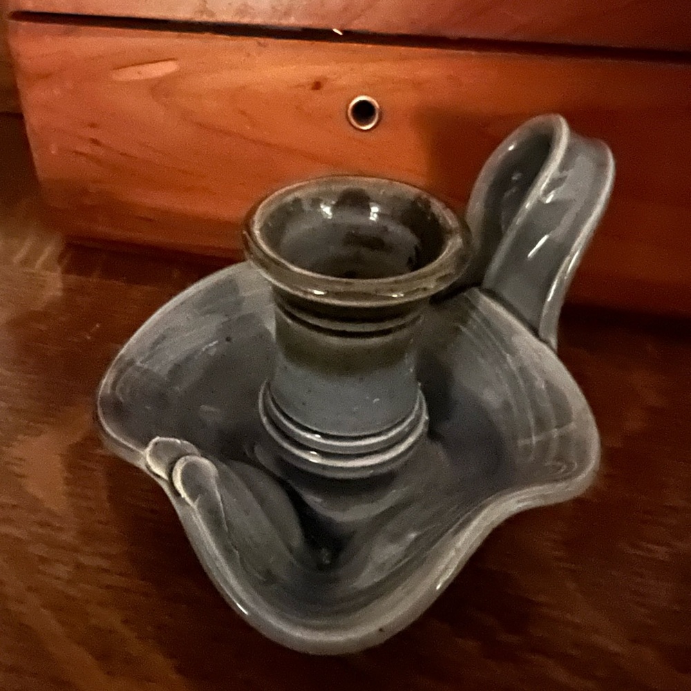 Pottery Candlestick holder signed studio pottery